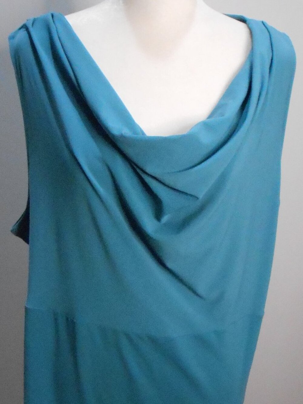 Apt 9 Woman Stretch Teal Blue Drape Cowl Neck Sleeveless Top Shirt Plus Size-2X